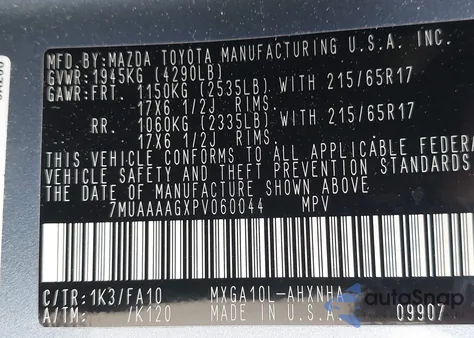 2023 Toyota Corolla Cross L from USA, damaged, VIN 7MUAAAAGXPV060044